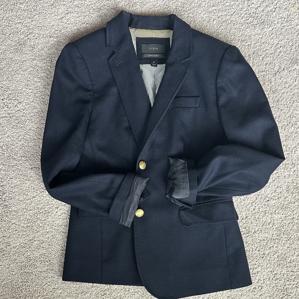 J. Crew Navy Blazer with Gold Buttons- Size 6- Schoolboy Style